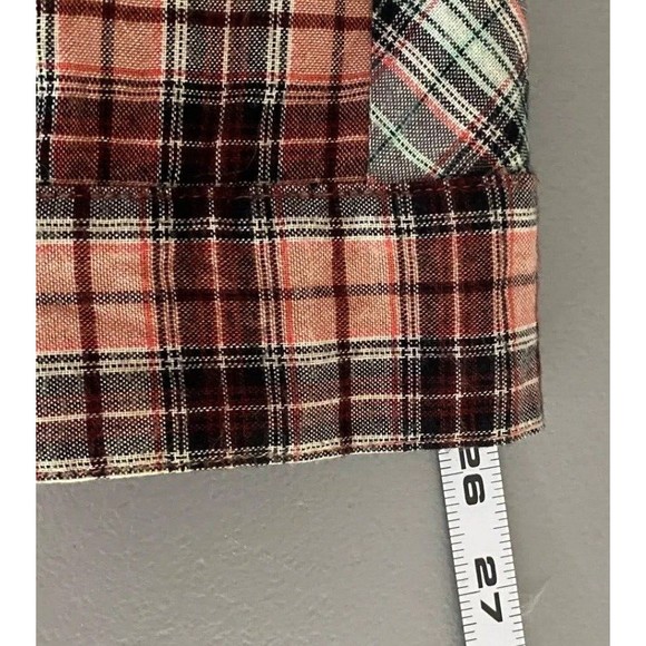 Maison Scotch Western Shirt Womens 3 Mixed Plaid Smiley Pockets Studded US 8 - Picture 14 of 15